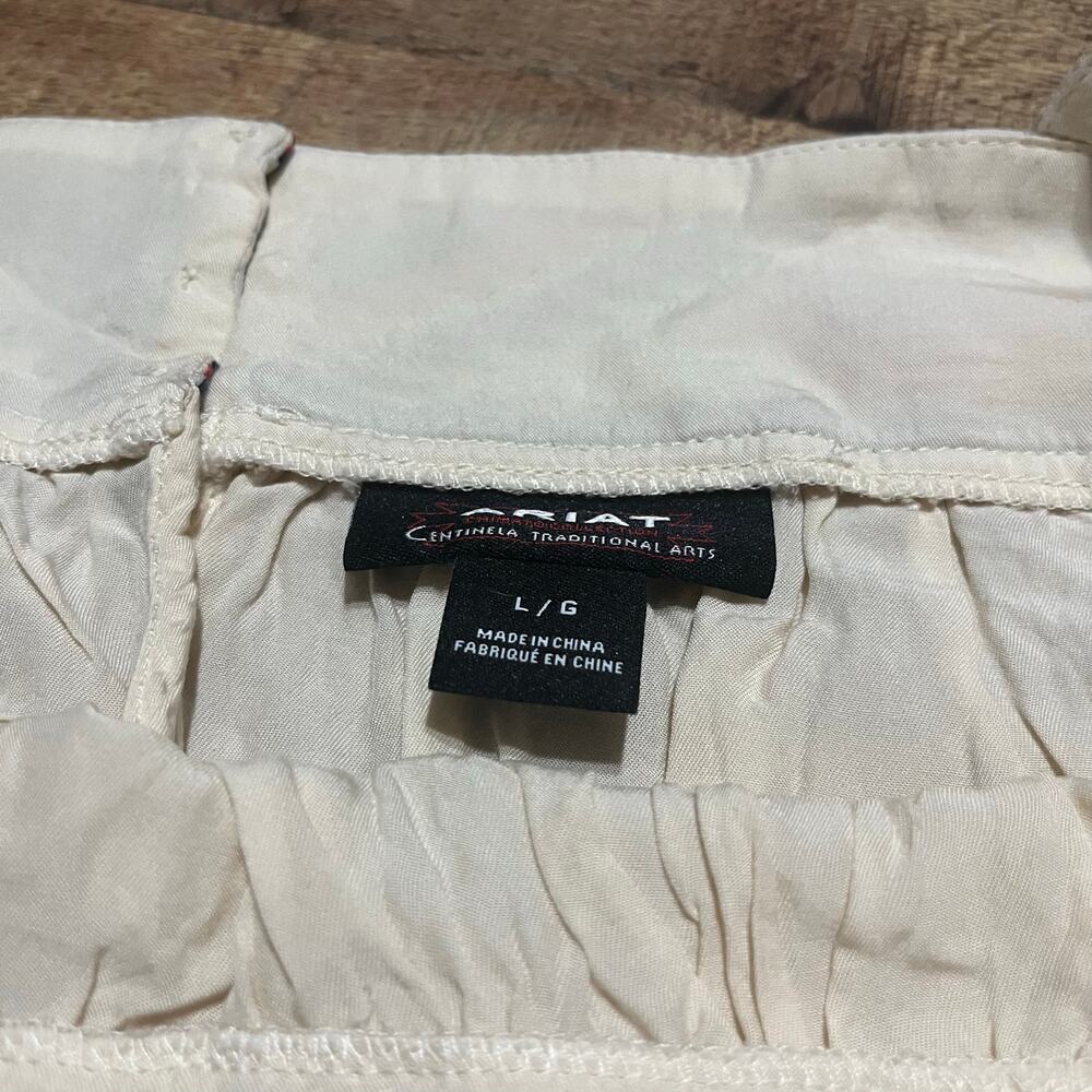 Ariat Wmns Cream Jacquard Chimayo Top Embroidered Top Sz L Western Boho Festival - Picture 6 of 6